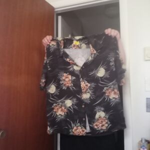 Tommy Bahama Black Floral Button Down Shirt